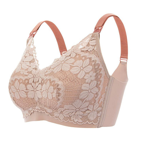 Silk latex cup nursing bra without steel ring plus size thin underwear for pregnant women during lactation